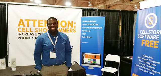 CellStore Software booth at the Canadian Wireless Trade Show 2023 with co-founder Alvin